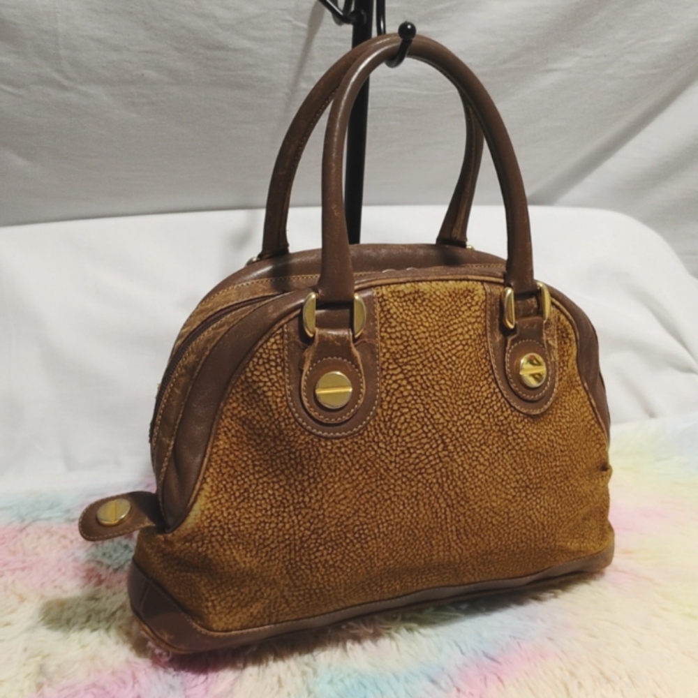 Borbonese Red Wall Quail Pattern Vintage Handbag - image 3